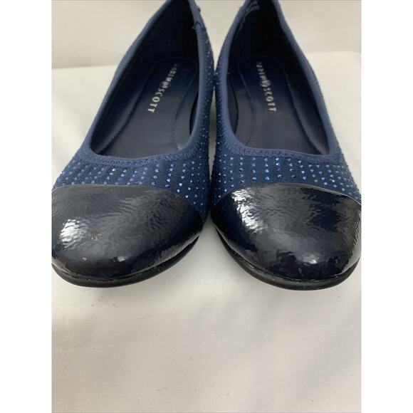 Karen Scott Navy Ballet Flats Womens 6.5 Beaded Flats Slip Ons - Picture 8 of 8